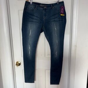 Wet Seal Blue Asphalt Distressed Jeans